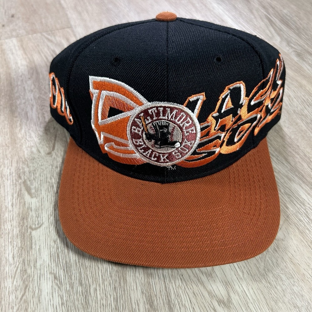 VTG Baltimore Black Sox Snapback Hat Negro League Baseball Black Wool Cap Boy